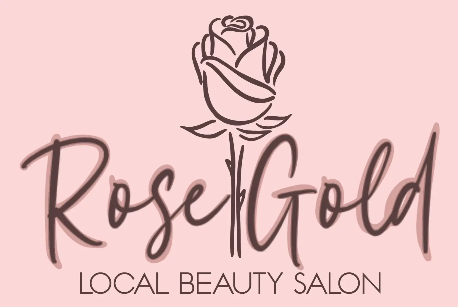 A logo of a rose gold salon